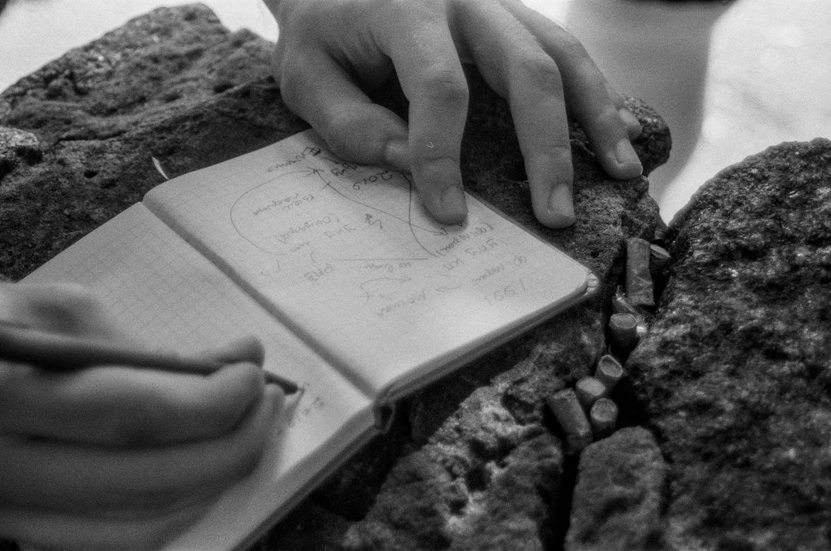 Custom training for climbing pdf with handwritten notes and progress charts